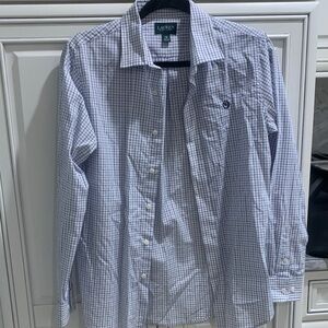 Ralph Lauren Kids Blue and White Plaid Button Down Shirt
